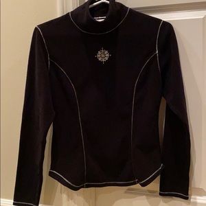 Fleece bejeweled women’s black sweater